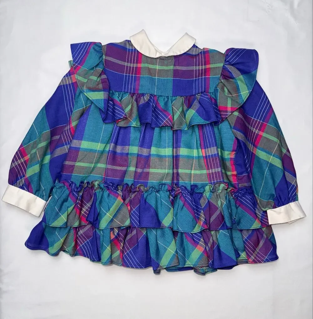 Martha’s Miniatures full circle dress 3T plaid w collar